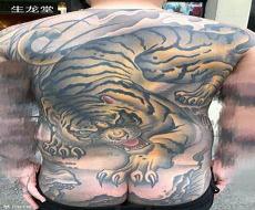 小腿老虎纹身图案